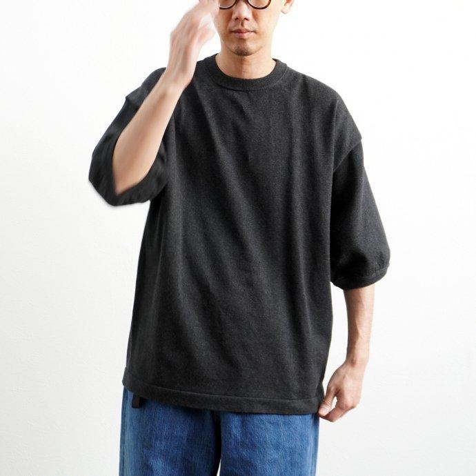 crepuscule クレプスキュール 2101-007 S/S KNIT - C.Gray 半袖ニット チャコールグレー | crepuscule | 06