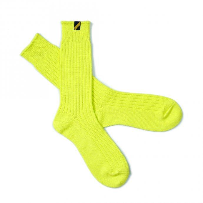 Trad Marks トラッドマークス / Old Rib Socks lite オールドリブソックスライト - Neon Yellow ネオンイエロー 即日発送 即納 | Neon | 01