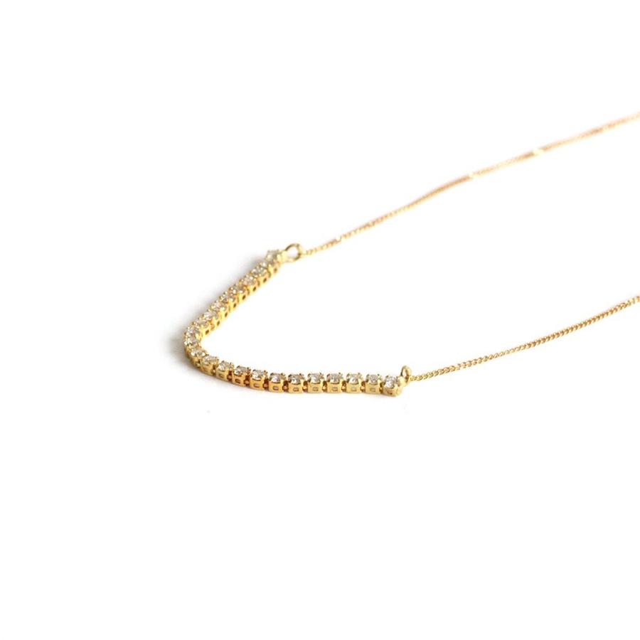 【廃番商品】hirondelle et pepin（イロンデールエペパン）/ hn-21fw-550 k18 princesse necklace プランセス ダイヤモンド ネックレス - ゴールド | hirondelle | 01