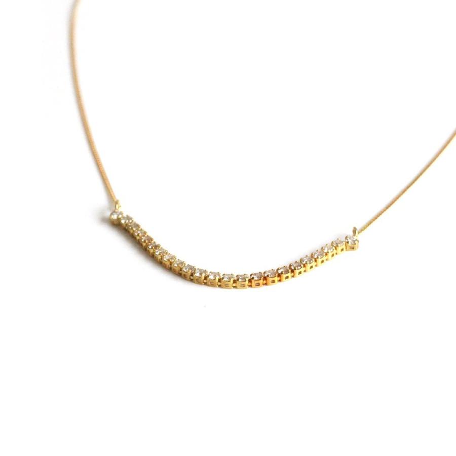 【廃番商品】hirondelle et pepin（イロンデールエペパン）/ hn-21fw-550 k18 princesse necklace プランセス ダイヤモンド ネックレス - ゴールド | hirondelle | 02