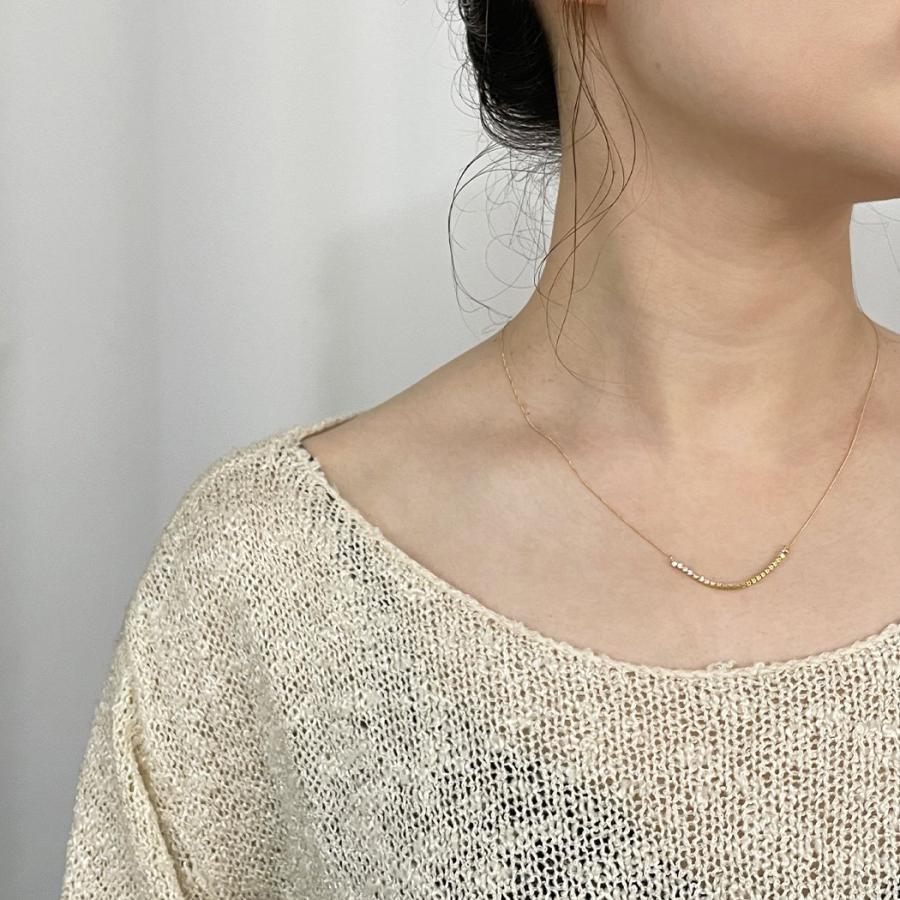 【廃番商品】hirondelle et pepin（イロンデールエペパン）/ hn-21fw-550 k18 princesse necklace プランセス ダイヤモンド ネックレス - ゴールド | hirondelle | 04