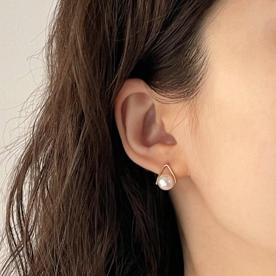 hirondelle et pepin（イロンデールエペパン）/ hp-21fw-656 k18 sirene perl pierce シレーヌ パール ピアス - ゴールド（片耳タイプ） レディ… | hirondelle | 03