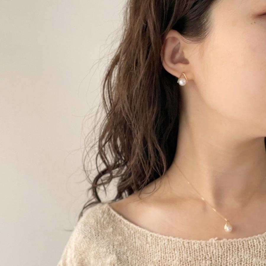 hirondelle et pepin（イロンデールエペパン）/ hp-21fw-656 k18 sirene perl pierce シレーヌ パール ピアス - ゴールド（片耳タイプ） レディ… | hirondelle | 04