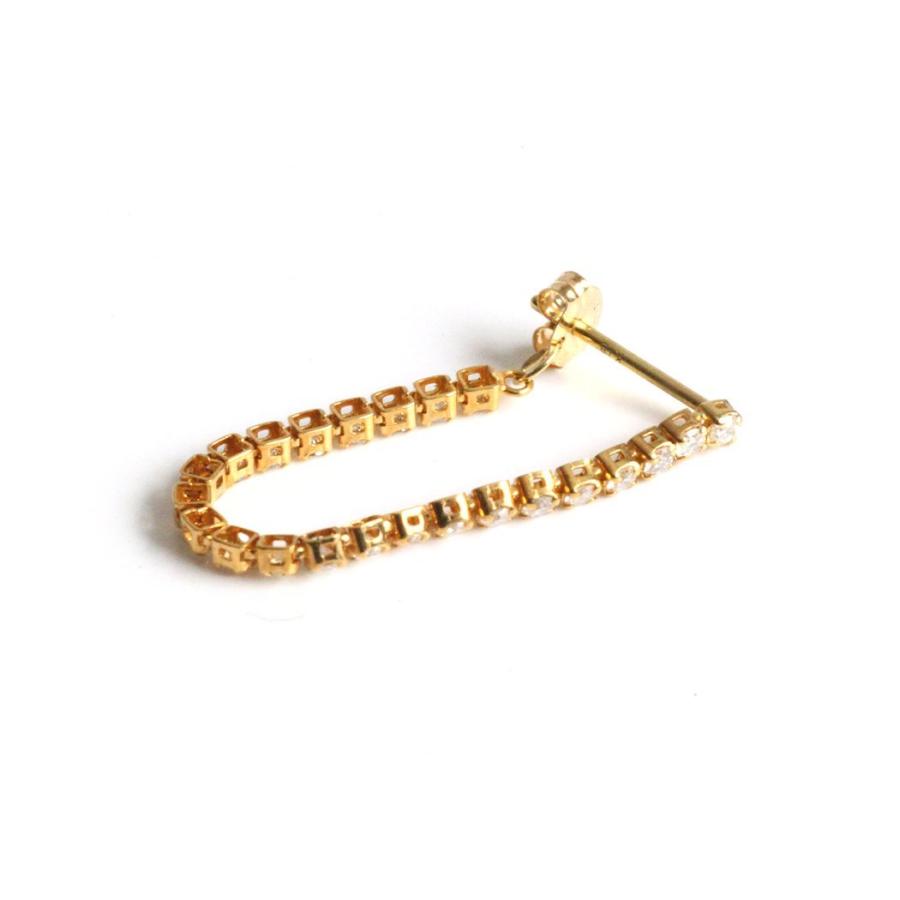 【廃番商品】hirondelle et pepin（イロンデールエペパン）/ hp-21fw-659 k18 プランセス ダイヤモンド フープピアス - ゴールド（片耳タイプ） レディー… | hirondelle | 01