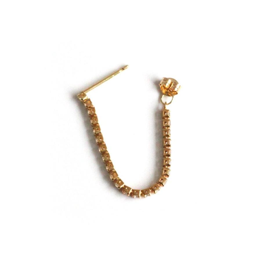 【廃番商品】hirondelle et pepin（イロンデールエペパン）/ hp-21fw-659 k18 プランセス ダイヤモンド フープピアス - ゴールド（片耳タイプ） レディー… | hirondelle | 04