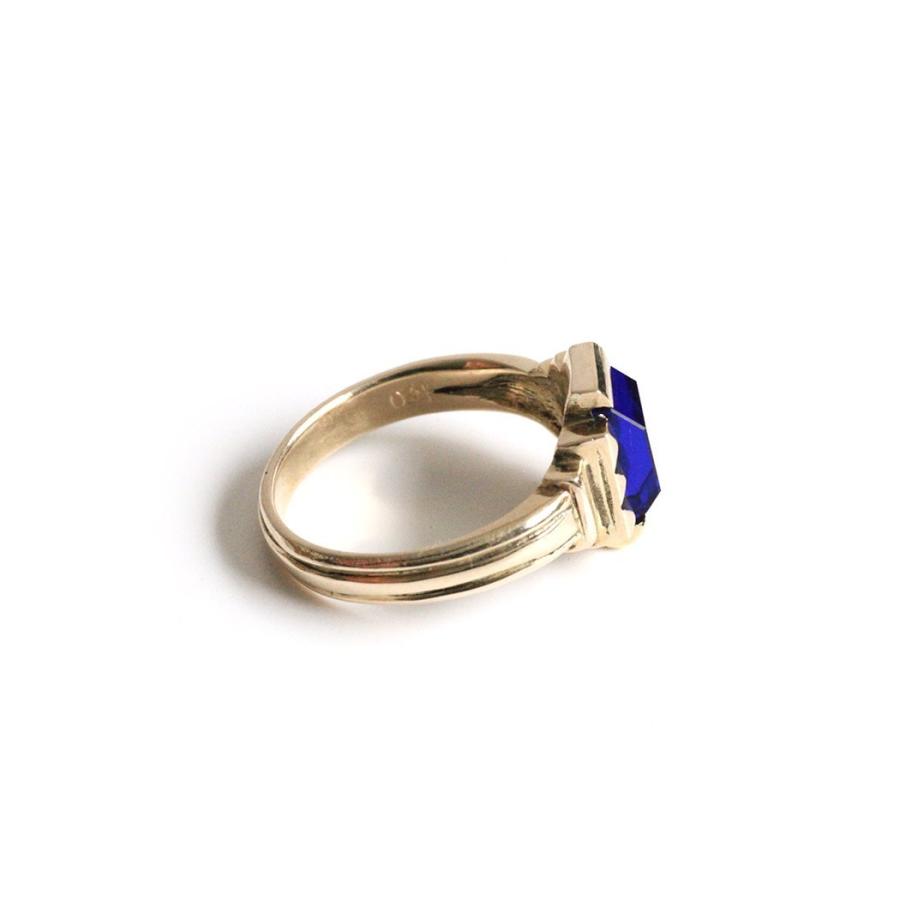 【廃番商品】hirondelle et pepin（イロンデールエペパン）/ hr-21fw-580-a k10 prince grass ring プランス ガラス リング - ブルー |  | 02