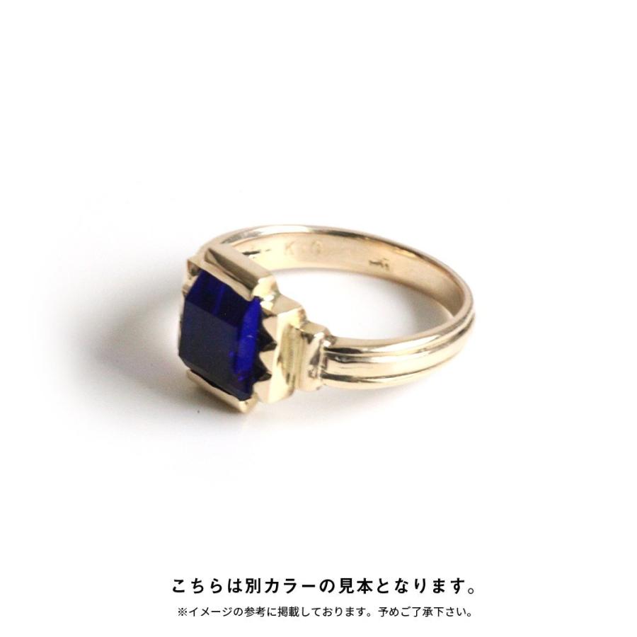 【廃番商品】hirondelle et pepin（イロンデールエペパン）/ hr-21fw-580-g k10 prince grass ring プランス ガラス リング - グリーン | hirondelle | 04