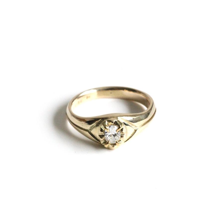 【廃番商品】hirondelle et pepin（イロンデールエペパン）/ hr-21fw-579 k10 prince diamond ring プランス ダイヤモンド リング - ゴールド | hirondelle | 01