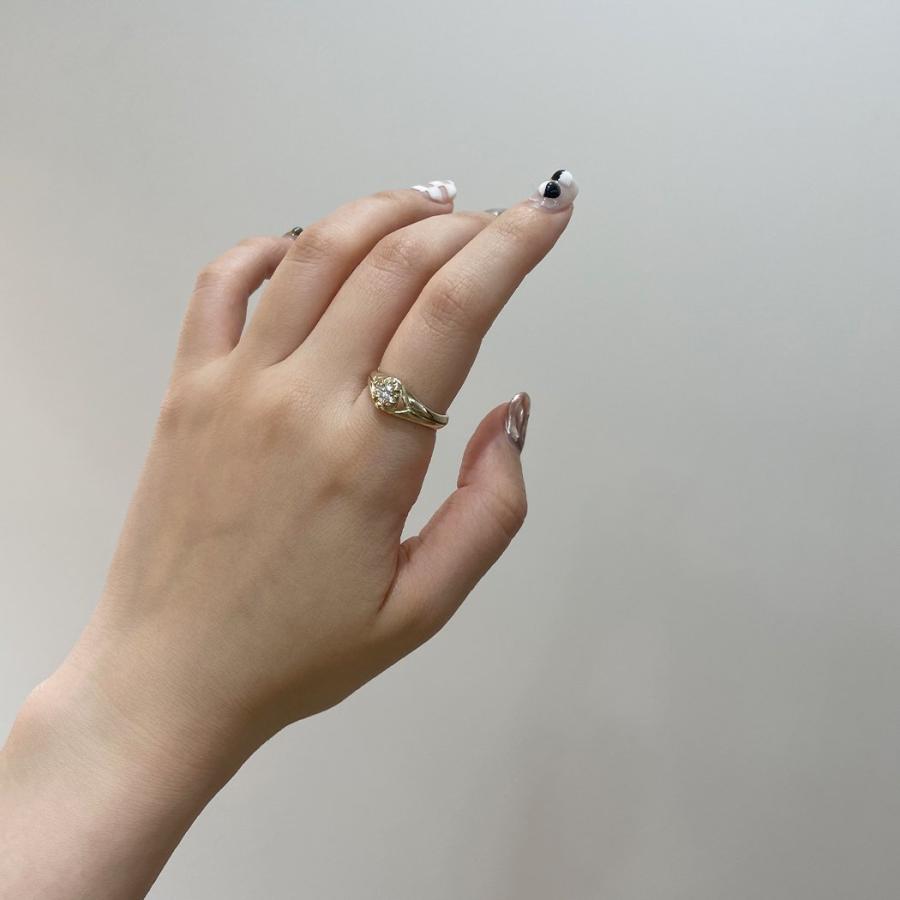 【廃番商品】hirondelle et pepin（イロンデールエペパン）/ hr-21fw-579 k10 prince diamond ring プランス ダイヤモンド リング - ゴールド | hirondelle | 05