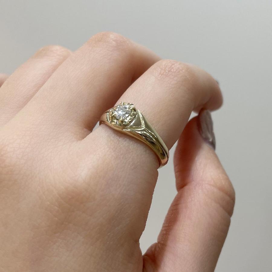 【廃番商品】hirondelle et pepin（イロンデールエペパン）/ hr-21fw-579 k10 prince diamond ring プランス ダイヤモンド リング - ゴールド | hirondelle | 06