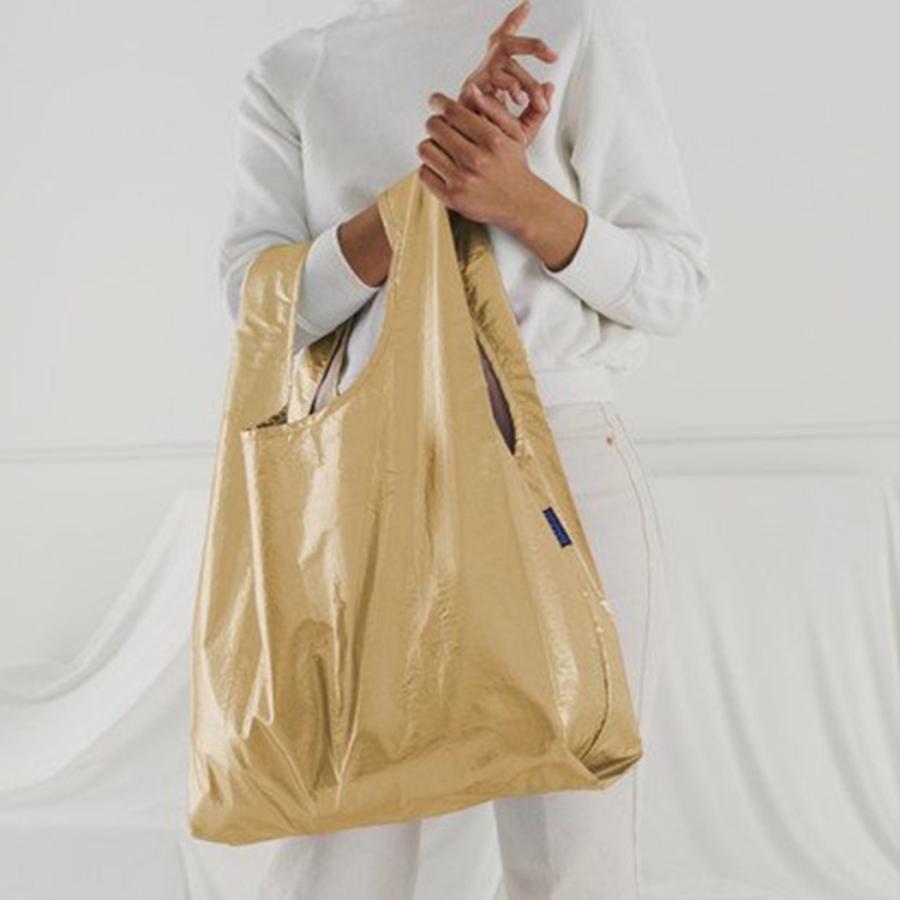 BAGGU（バグゥ） / STANDARD BAGGU エコバッグ - メタリックゴールド ショッピングバッグ マルシェバッグ コンビニ | BAGGU | 03