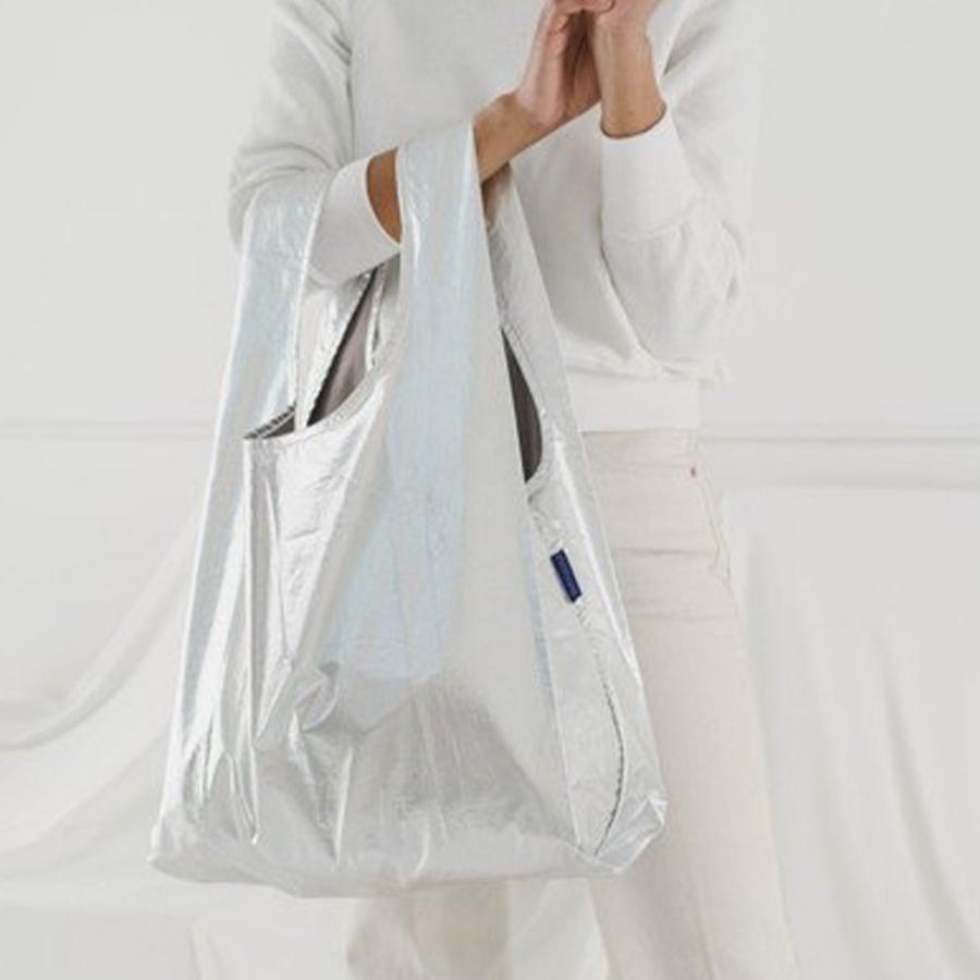 BAGGU（バグゥ） / STANDARD BAGGU エコバッグ - メタリックシルバー ショッピングバッグ マルシェバッグ コンビニ | BAGGU | 03