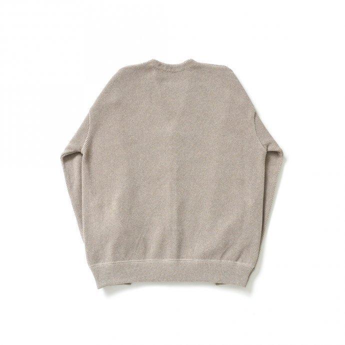 crepuscule クレプスキュール 2103-002 Moss stitch V/N cardigan - Beige ミックス鹿の子編みVネックカーディガン ベージュ | crepuscule | 01
