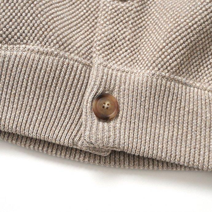 crepuscule クレプスキュール 2103-002 Moss stitch V/N cardigan - Beige ミックス鹿の子編みVネックカーディガン ベージュ | crepuscule | 04