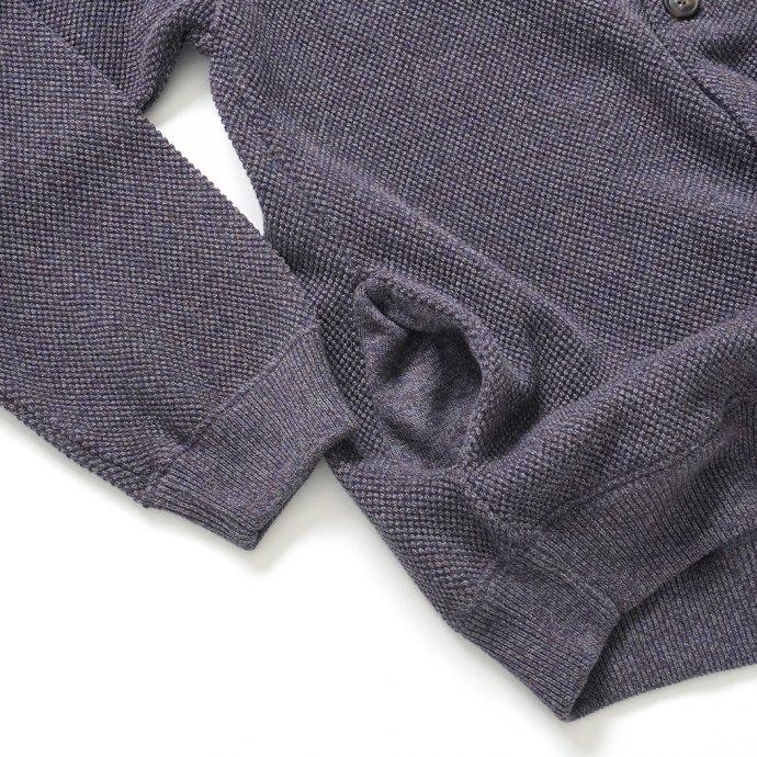 crepuscule クレプスキュール 2103-002 Moss stitch V/N cardigan - Indigo ミックス鹿の子編みVネックカーディガン インディゴ | crepuscule | 03