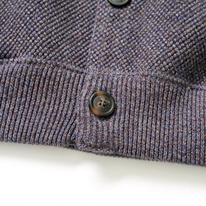 crepuscule クレプスキュール 2103-002 Moss stitch V/N cardigan - Indigo ミックス鹿の子編みVネックカーディガン インディゴ | crepuscule | 04