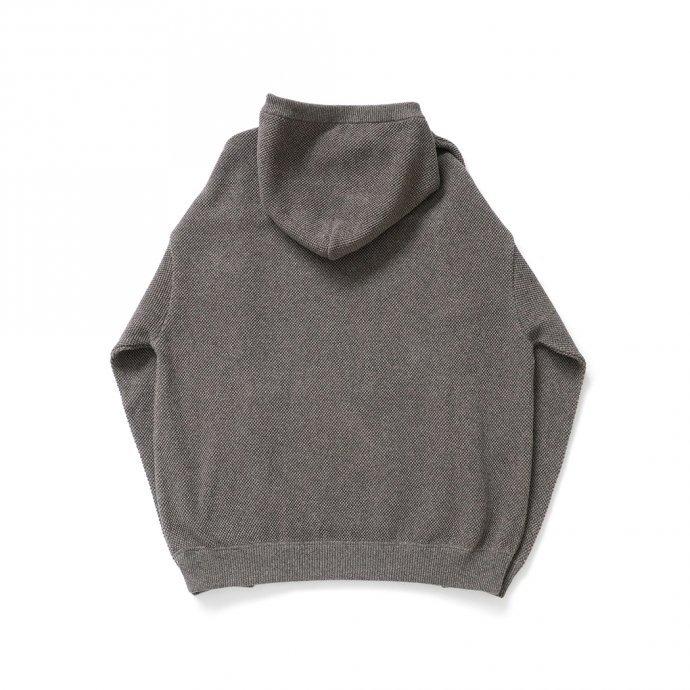 crepuscule クレプスキュール 2103-004 Moss stitch hoodie - Khaki ミックス鹿の子編みフーディー カーキ | crepuscule | 01