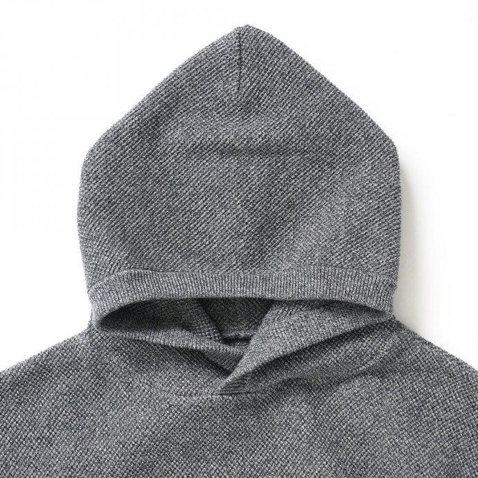 crepuscule クレプスキュール 2103-004 Moss stitch hoodie - Black ミックス鹿の子編みフーディー ブラック | crepuscule | 02