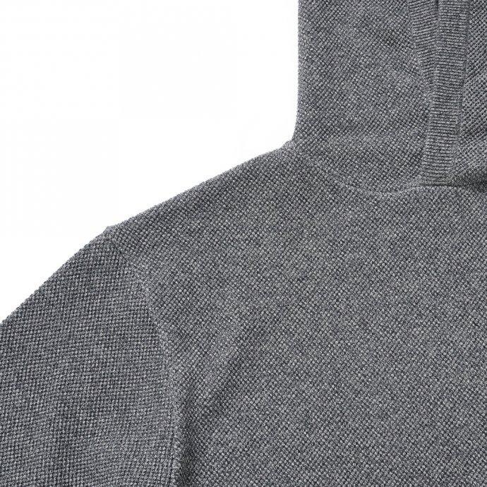 crepuscule クレプスキュール 2103-004 Moss stitch hoodie - Black ミックス鹿の子編みフーディー ブラック | crepuscule | 03