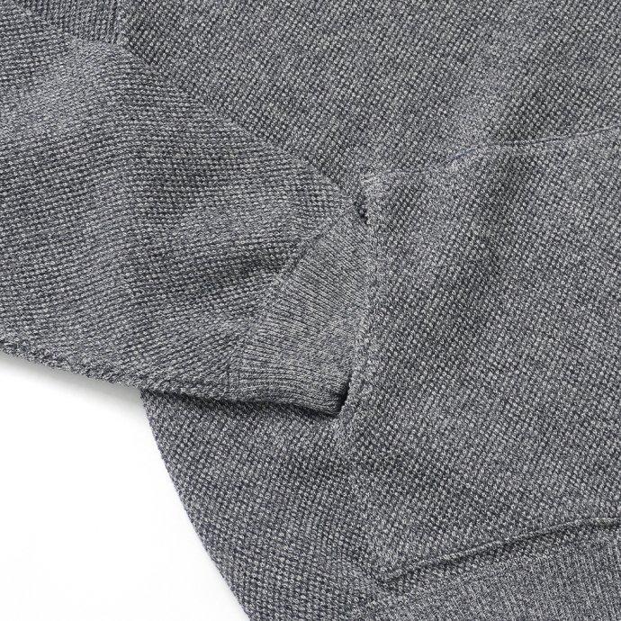 crepuscule クレプスキュール 2103-004 Moss stitch hoodie - Black ミックス鹿の子編みフーディー ブラック | crepuscule | 04