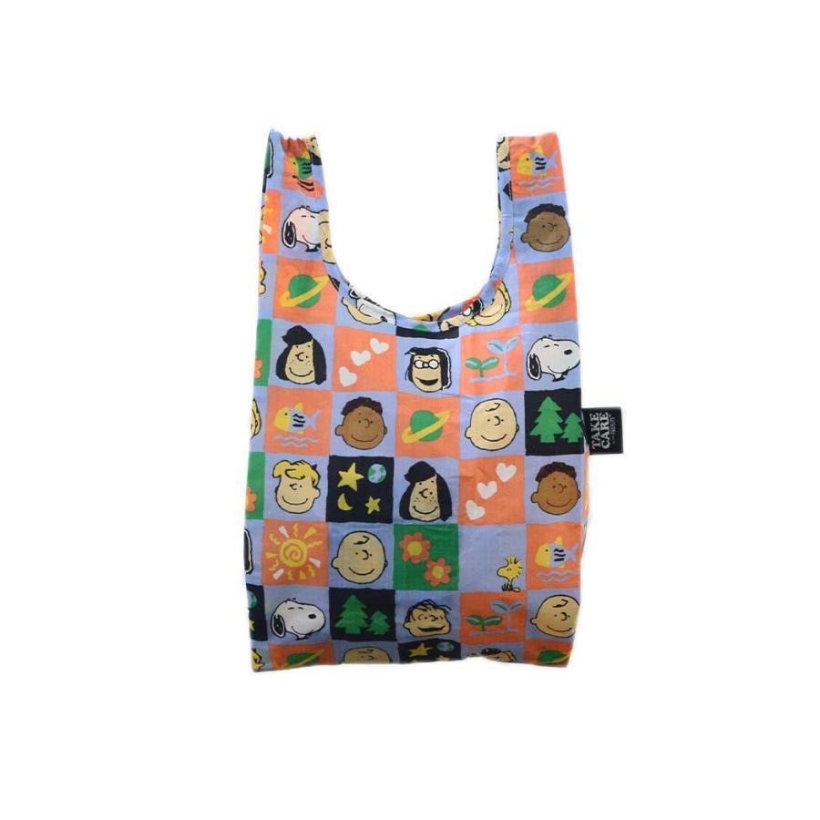 BAGGU（バグゥ） / BABY エコバッグ - TAKE CARE WITH PEANUTS CHECKERBOAD GANG  スヌーピー ショッピングバッグ マルシェバッグ コンビニバグー 正規品 | SNOOPY
