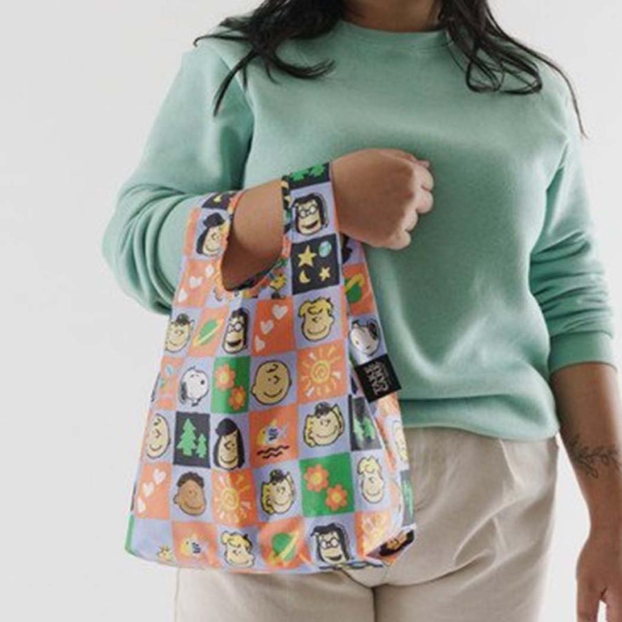 BAGGU（バグゥ） / BABY エコバッグ - TAKE CARE WITH PEANUTS CHECKERBOAD GANG  スヌーピー ショッピングバッグ マルシェバッグ コンビニバグー 正規品 | SNOOPY | 03