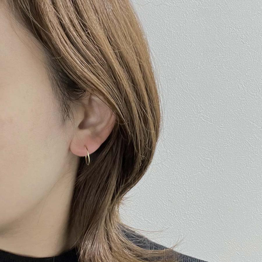 【廃番商品】hirondelle et pepin (イロンデールエペパン) / k18 gpk18-05 シンプル 円形 フープピアス M イエローゴールド (片耳タイプ) | hirondelle | 04