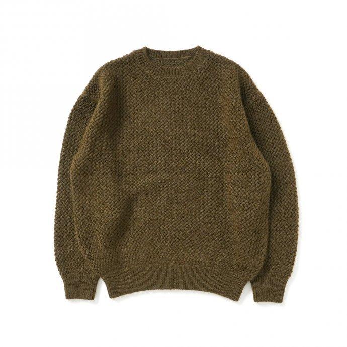 crepuscule クレプスキュール 2103-007 Mohair lowgage P/O - Khaki モヘア ローゲージ プルオーバー カーキ | crepuscule