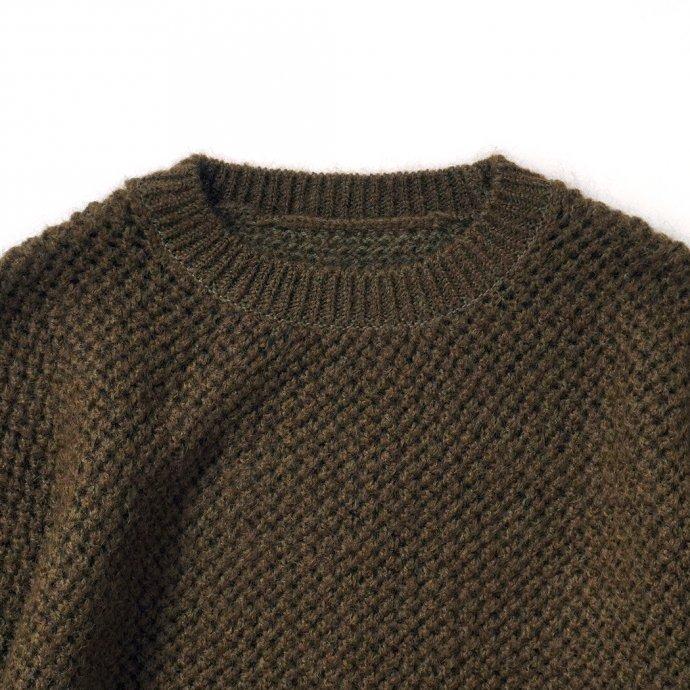 crepuscule クレプスキュール 2103-007 Mohair lowgage P/O - Khaki モヘア ローゲージ プルオーバー カーキ | crepuscule | 02