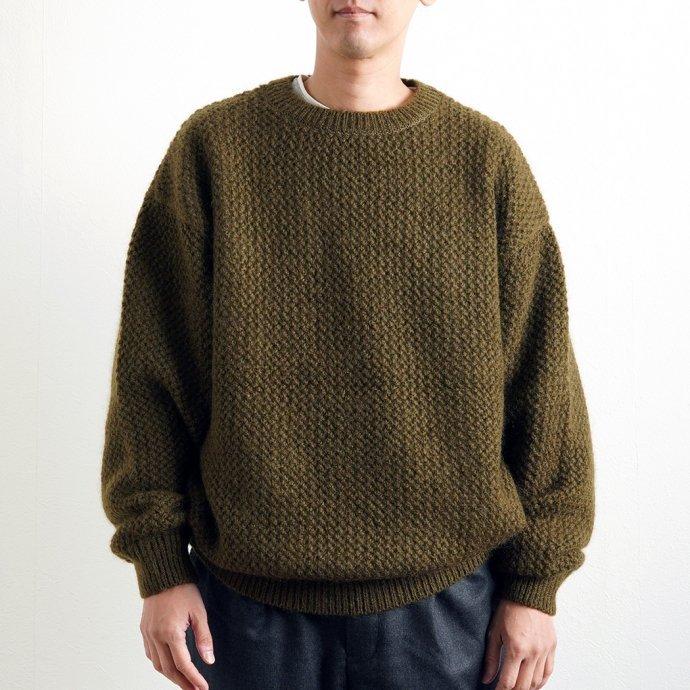 crepuscule クレプスキュール 2103-007 Mohair lowgage P/O - Khaki モヘア ローゲージ プルオーバー カーキ | crepuscule | 05
