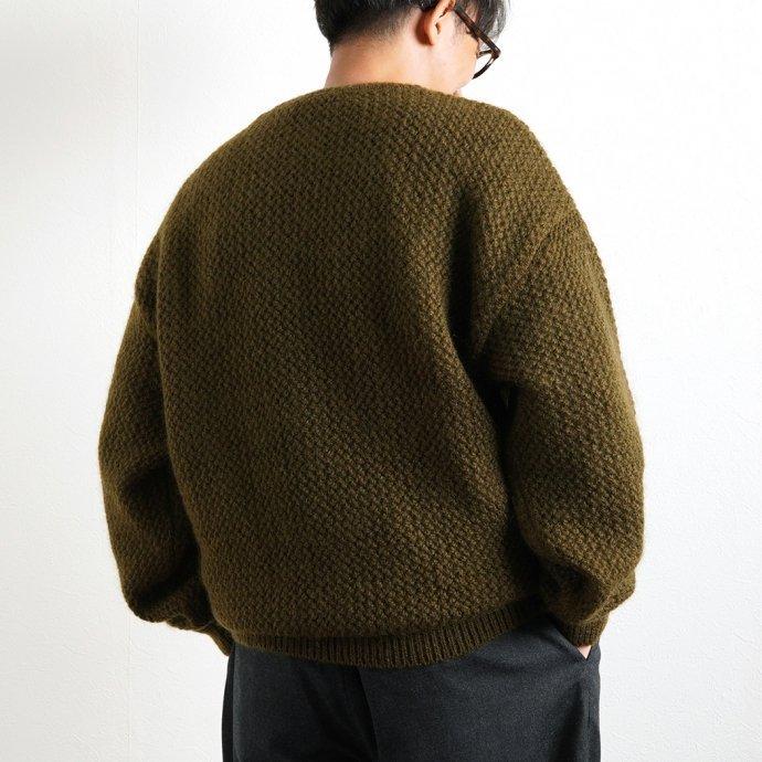 crepuscule クレプスキュール 2103-007 Mohair lowgage P/O - Khaki モヘア ローゲージ プルオーバー カーキ | crepuscule | 06
