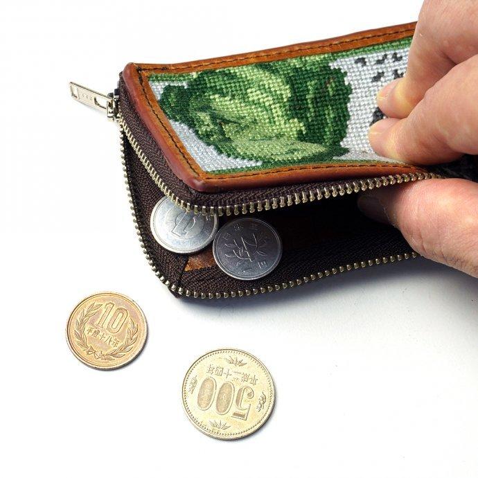 SMOKE T ONE / Needlepoint L-Shaped Zip Card Wallet - Rainbow Trout Skin ジップウォレット ニジマス |  | 03