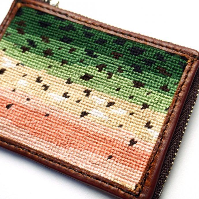 SMOKE T ONE / Needlepoint L-Shaped Zip Card Wallet - Rainbow Trout Skin ジップウォレット ニジマス |  | 05