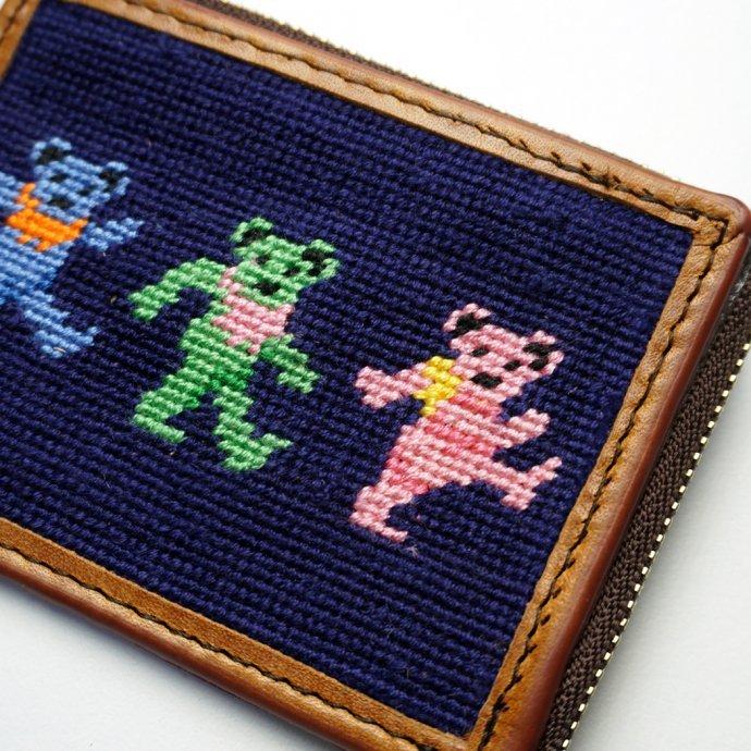 SMOKE T ONE / Needlepoint L-Shaped Zip Card Wallet - Dancing Bears ジップウォレット クマ |  | 05