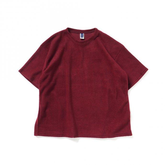 SMOKE T ONE / POLAR FLEECE TEE フリース半袖Tシャツ - Burgundy | 