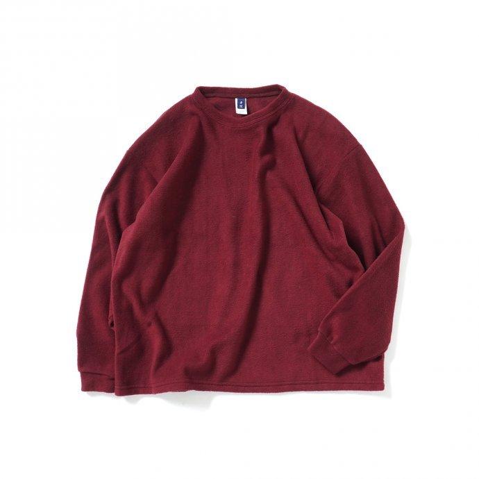 SMOKE T ONE / POLAR FLEECE L/S フリース長袖Tシャツ - Burgundy | 