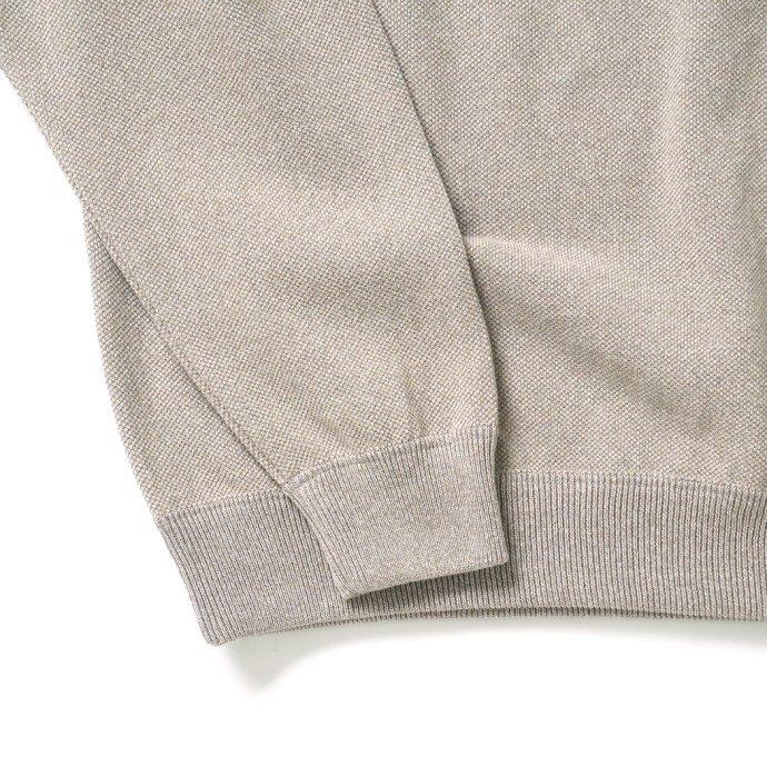 crepuscule クレプスキュール 2201-001 Light Moss Stitch L/S Sweat - Beige ライト 鹿の子 編み ニット ベージュ メンズ トップス | crepuscule | 03