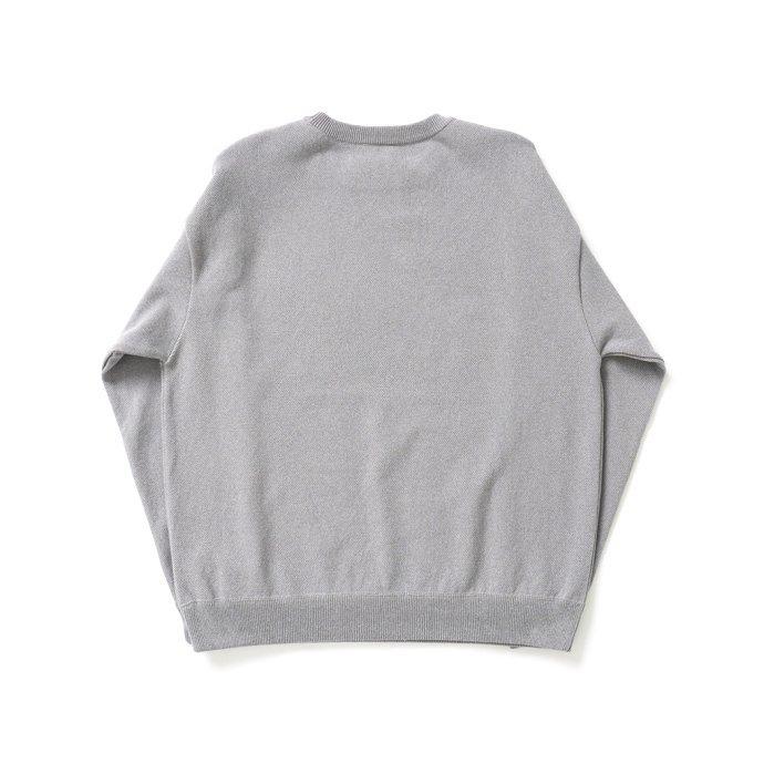 crepuscule クレプスキュール 2201-001 Light Moss Stitch L/S Sweat - L.Purple ライト 鹿の子 編み ニット ライトパープル メンズ トップス | crepuscule | 01