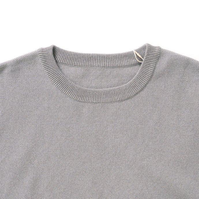crepuscule クレプスキュール 2201-001 Light Moss Stitch L/S Sweat - L.Purple ライト 鹿の子 編み ニット ライトパープル メンズ トップス | crepuscule | 02