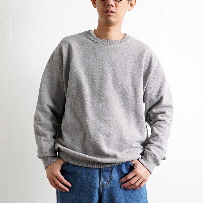 crepuscule クレプスキュール 2201-001 Light Moss Stitch L/S Sweat - L.Purple ライト 鹿の子 編み ニット ライトパープル メンズ トップス | crepuscule | 06