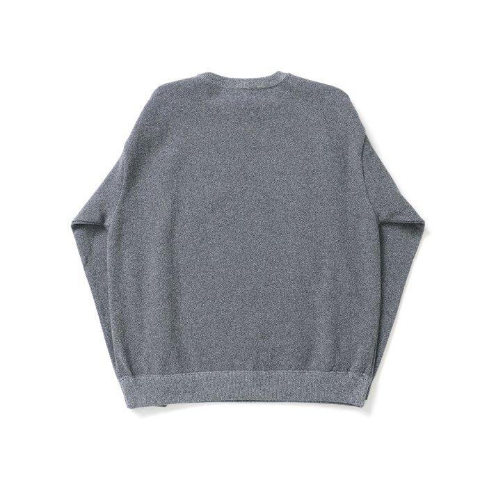 crepuscule クレプスキュール 2201-001 Light Moss Stitch L/S Sweat - Gray ライト 鹿の子 編み ニット グレー メンズ トップス | crepuscule | 01