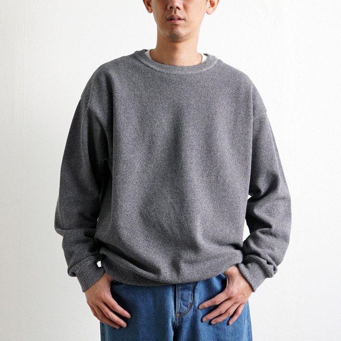 crepuscule クレプスキュール 2201-001 Light Moss Stitch L/S Sweat - Gray ライト 鹿の子 編み ニット グレー メンズ トップス | crepuscule | 07
