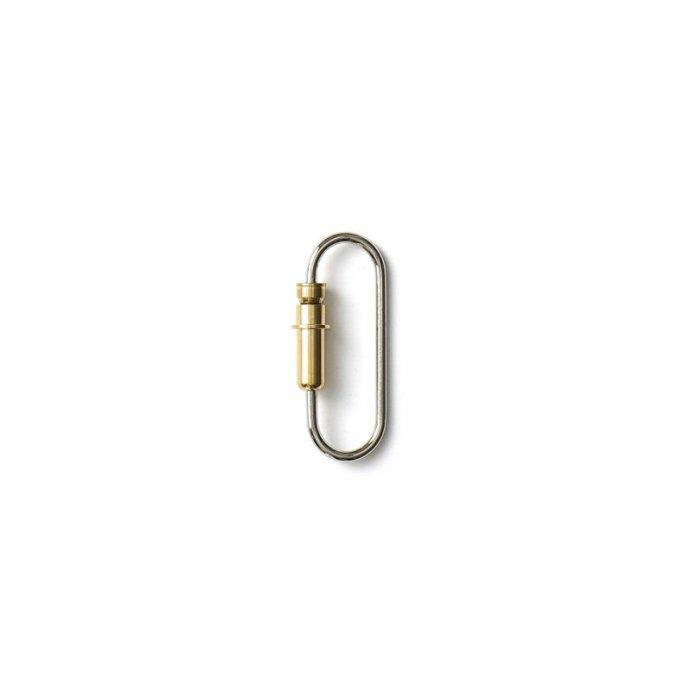 CANDY DESIGN & WORKS (キャンディーデザインワークス) / Bullet Carabiner CHW-13 カラビナキーリング - Nickel-Plated × Polished Brass キーホルダー … | CANDY DESIGN&WORKS