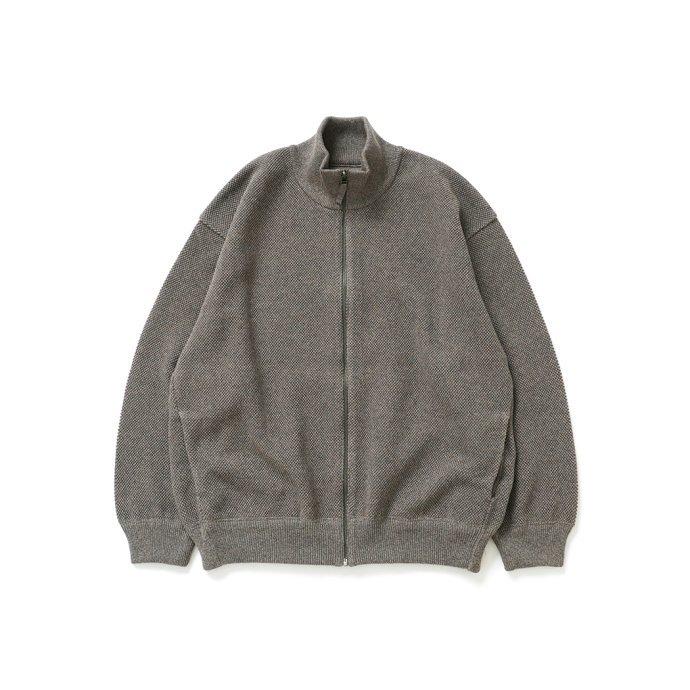 crepuscule クレプスキュール 2201-004 Moss Stitch Drivers - Khaki 鹿の子編みドライバーズニット カーキ メンズ トップス | crepuscule