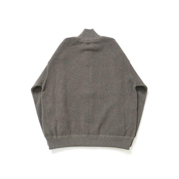 crepuscule クレプスキュール 2201-004 Moss Stitch Drivers - Khaki 鹿の子編みドライバーズニット カーキ メンズ トップス | crepuscule | 01