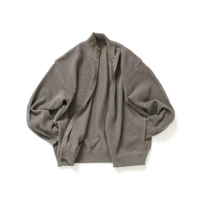 crepuscule クレプスキュール 2201-004 Moss Stitch Drivers - Khaki 鹿の子編みドライバーズニット カーキ メンズ トップス | crepuscule | 02