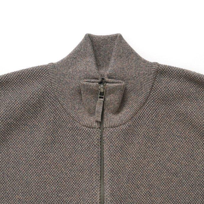 crepuscule クレプスキュール 2201-004 Moss Stitch Drivers - Khaki 鹿の子編みドライバーズニット カーキ メンズ トップス | crepuscule | 03