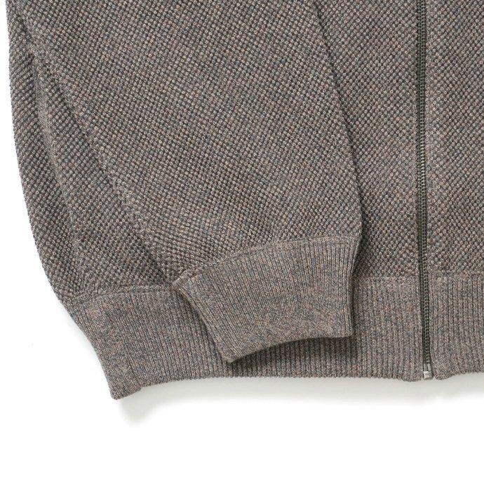 crepuscule クレプスキュール 2201-004 Moss Stitch Drivers - Khaki 鹿の子編みドライバーズニット カーキ メンズ トップス | crepuscule | 04