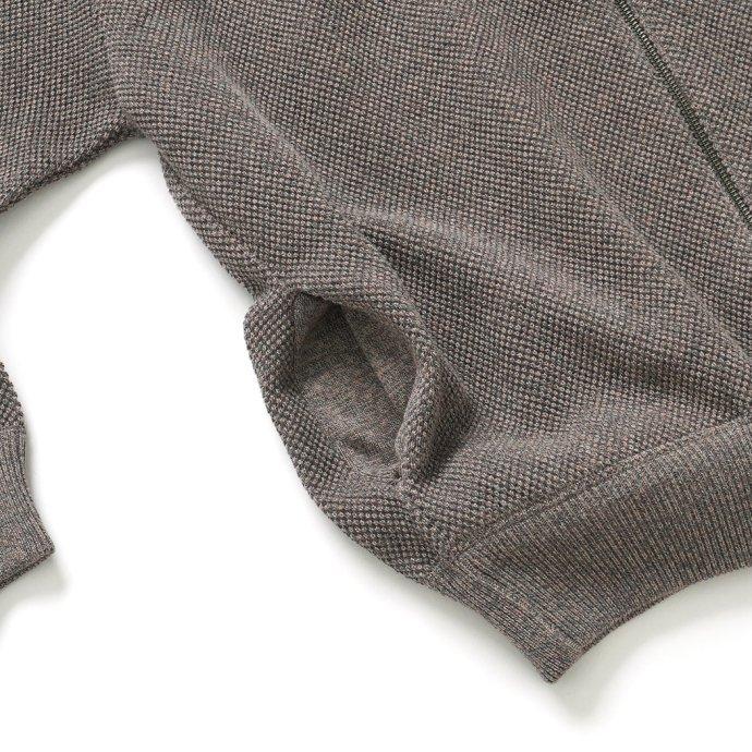 crepuscule クレプスキュール 2201-004 Moss Stitch Drivers - Khaki 鹿の子編みドライバーズニット カーキ メンズ トップス | crepuscule | 05