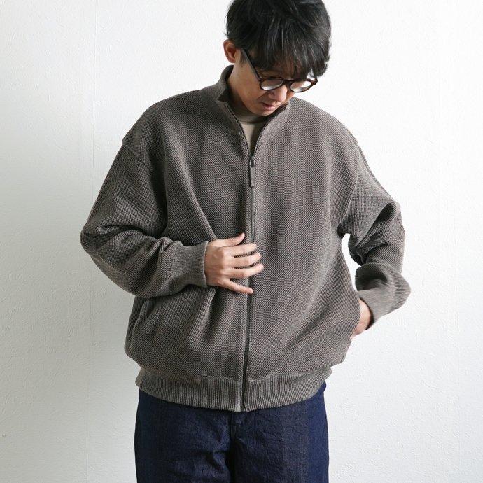 crepuscule クレプスキュール 2201-004 Moss Stitch Drivers - Khaki 鹿の子編みドライバーズニット カーキ メンズ トップス | crepuscule | 06
